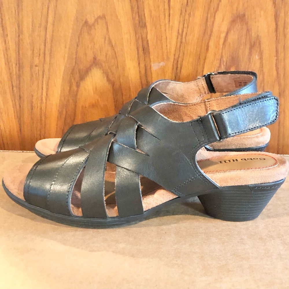 Cobb Hill Women's Hook & Loop Laurel Woven Sandals Black Size US:8 UK:5.5 EUR:39